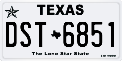 TX license plate DST6851