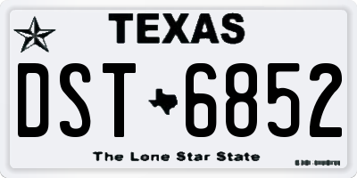 TX license plate DST6852