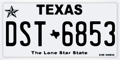 TX license plate DST6853
