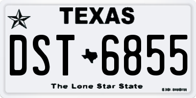 TX license plate DST6855