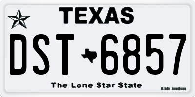 TX license plate DST6857