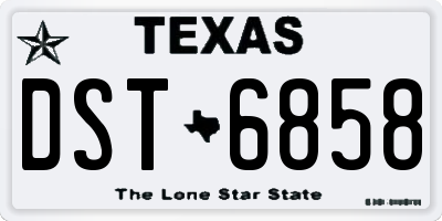 TX license plate DST6858