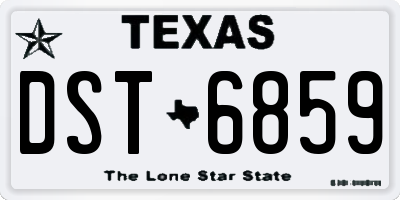 TX license plate DST6859