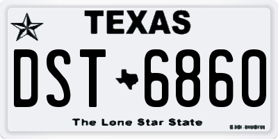 TX license plate DST6860