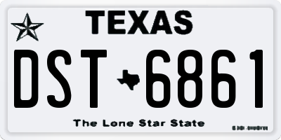TX license plate DST6861