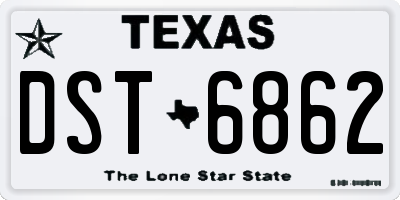 TX license plate DST6862