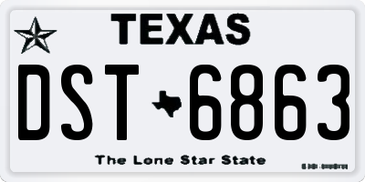 TX license plate DST6863
