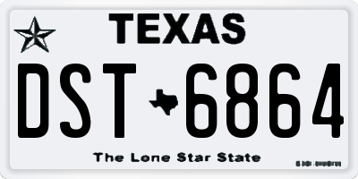 TX license plate DST6864