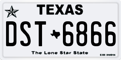 TX license plate DST6866