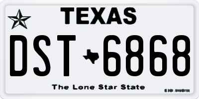TX license plate DST6868
