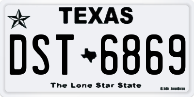 TX license plate DST6869
