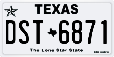 TX license plate DST6871
