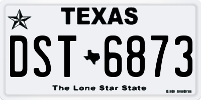 TX license plate DST6873