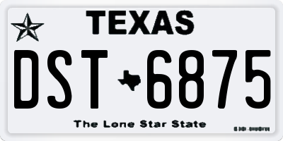 TX license plate DST6875