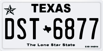 TX license plate DST6877