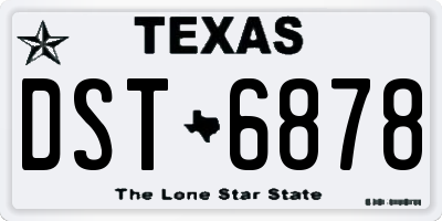 TX license plate DST6878