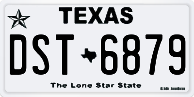 TX license plate DST6879