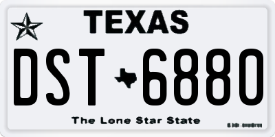 TX license plate DST6880