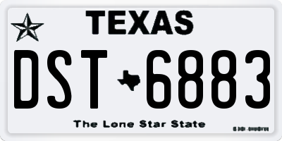 TX license plate DST6883