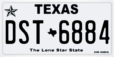 TX license plate DST6884