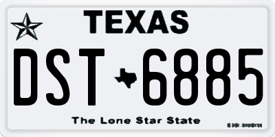 TX license plate DST6885