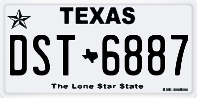 TX license plate DST6887
