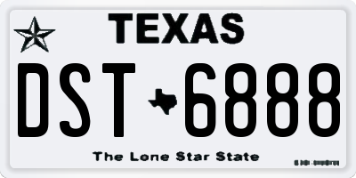 TX license plate DST6888