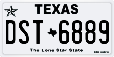 TX license plate DST6889