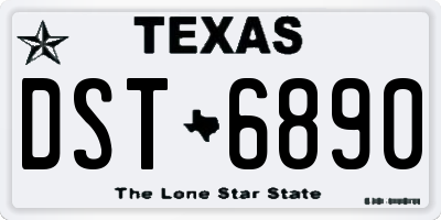 TX license plate DST6890