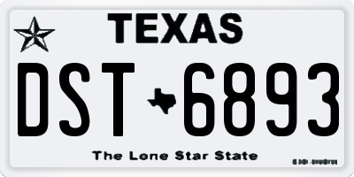 TX license plate DST6893