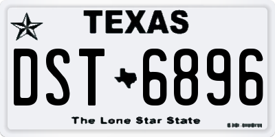 TX license plate DST6896