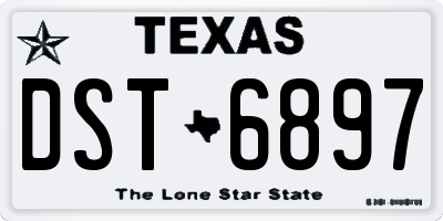 TX license plate DST6897
