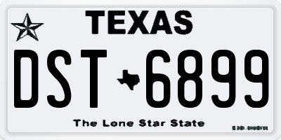 TX license plate DST6899
