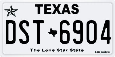 TX license plate DST6904