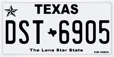 TX license plate DST6905