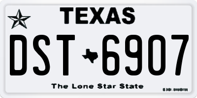 TX license plate DST6907