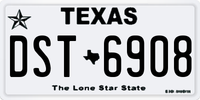 TX license plate DST6908
