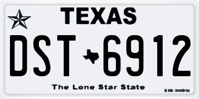 TX license plate DST6912