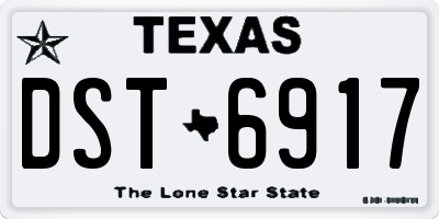 TX license plate DST6917