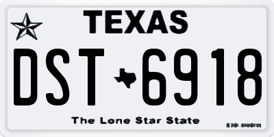 TX license plate DST6918
