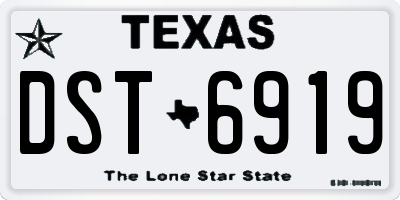 TX license plate DST6919