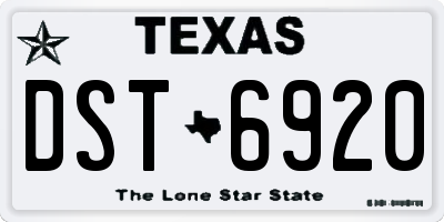 TX license plate DST6920
