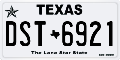 TX license plate DST6921