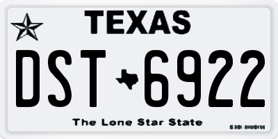 TX license plate DST6922