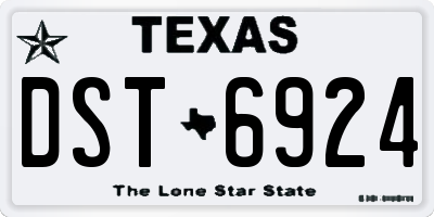 TX license plate DST6924