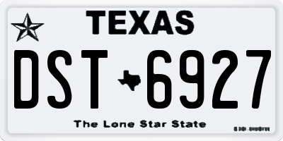 TX license plate DST6927