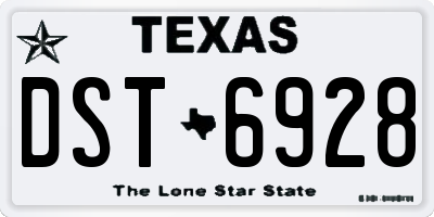 TX license plate DST6928