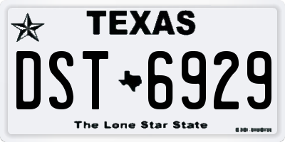 TX license plate DST6929