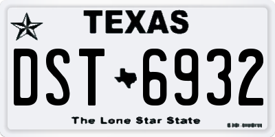 TX license plate DST6932