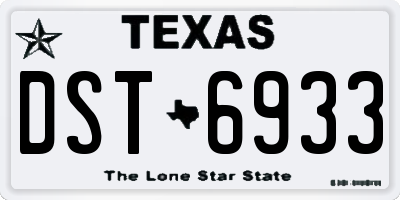 TX license plate DST6933